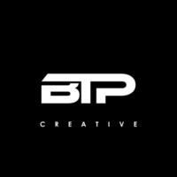 btp brief eerste logo ontwerp sjabloon vector illustratie