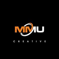 mmu brief eerste logo ontwerp sjabloon vector illustratie