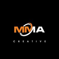 mma brief eerste logo ontwerp sjabloon vector illustratie