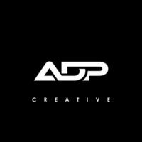 adp brief eerste logo ontwerp sjabloon vector illustratie