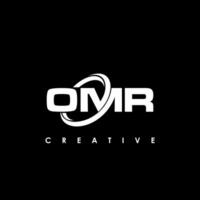 omr brief eerste logo ontwerp sjabloon vector illustratie