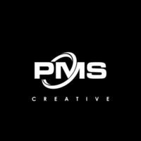 pms brief eerste logo ontwerp sjabloon vector illustratie