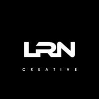 lrn brief eerste logo ontwerp sjabloon vector illustratie