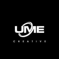 ume brief eerste logo ontwerp sjabloon vector illustratie