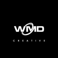 wmd brief eerste logo ontwerp sjabloon vector illustratie