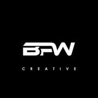 bpw brief eerste logo ontwerp sjabloon vector illustratie