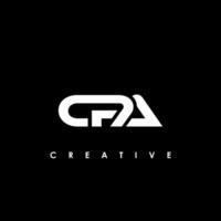 cpa brief eerste logo ontwerp sjabloon vector illustratie