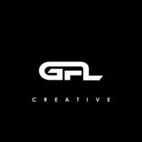 gpl brief eerste logo ontwerp sjabloon vector illustratie