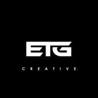 etg brief eerste logo ontwerp sjabloon vector illustratie