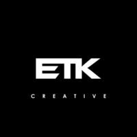 etk brief eerste logo ontwerp sjabloon vector illustratie