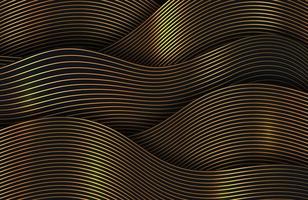 dynamische golvende zwarte en gouden lijnen luxe elegante achtergrond vector