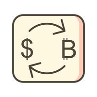 Wissel Bitcoin met Dollar Vector Icon