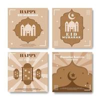 eid mubarak social media post set collectie. bestand kan worden bewerkt voor uw ontwerpbehoeften. vector