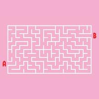 abstract rechthoekig doolhof. spel voor kinderen. puzzel voor kinderen. één ingang, één uitgang. labyrint raadsel. platte vectorillustratie geïsoleerd op een achtergrond in kleur. vector