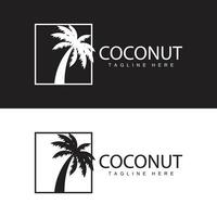 kokosnoot boom logo ontwerp zomer strand fabriek palm boom illustratie sjabloon vector