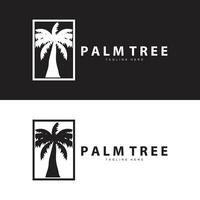 kokosnoot boom logo ontwerp zomer strand fabriek palm boom illustratie sjabloon vector