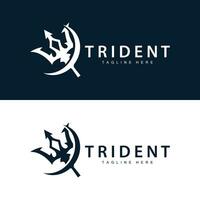 drietand logo ontwerp speer wapen vector zee koning Poseidon Neptunus symbool sjabloon