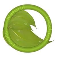 groen blad op de achtergrond van een cirkel met een schaduwlogo natuurlijk product vector