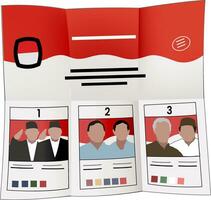 illustratie van stemming papier voor de 2024 Indonesisch presidentieel verkiezing vector