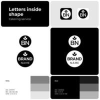 kruidenier op te slaan wit en zwart logo met merk naam. gemakkelijk icoon. creatief ontwerp element en zichtbaar identiteit. geschikt voor catering bedrijf, voedsel onderhoud, evenement. vector