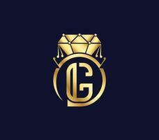 g brief creatief diamant luxe modern logo ontwerp bedrijf concept vector