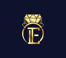 e brief creatief diamant luxe modern logo ontwerp bedrijf concept vector