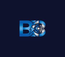 donder energie bb brief blauw kleur logo ontwerp bedrijf concept vector