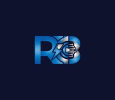 donder energie rb brief blauw kleur logo ontwerp bedrijf concept vector