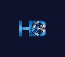 donder energie hb brief blauw kleur logo ontwerp bedrijf concept vector