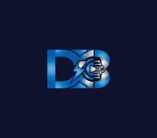 donder energie db brief blauw kleur logo ontwerp bedrijf concept vector