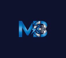 donder energie mb brief blauw kleur logo ontwerp bedrijf concept vector