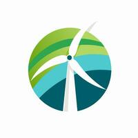 ai gegenereerd hernieuwbaar energie oplossing gevulde helling logo. duurzaamheid bedrijf waarde. wind turbine gemakkelijk icoon. ontwerp element. ai kunst voor zakelijke branding vector