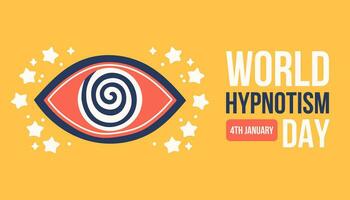 wereld hypnotisme dag Aan 4e januari. banier, poster, groet kaart. vector illustratie. vakantie concept.