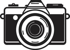 gedetailleerd wijnoogst camera symbool in solide zwart silhouetklassiek fotografie icoon met een knikken naar de gouden leeftijd van camera's vector