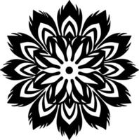 mandala - zwart en wit geïsoleerd icoon - vector illustratie