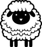 schaap, zwart en wit vector illustratie