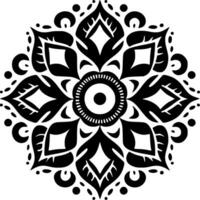 mandala, zwart en wit vector illustratie