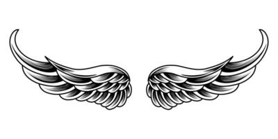vrij vector wijnoogst engel Vleugels tatoeëren