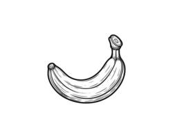 schattig tekenfilm van banaan illustratie voor kleur boek schets lijn kunst. banaan mascotte ontwerp met dynamisch houding vector
