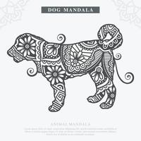 hond mandala-vector. vintage decoratieve elementen. oosters patroon, vectorillustratie. vector