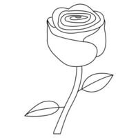 continu mooi roos bloemen single lijn tekening vector kunst