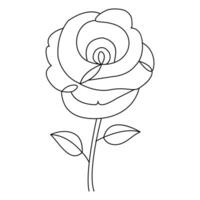 continu mooi roos bloemen single lijn tekening vector kunst