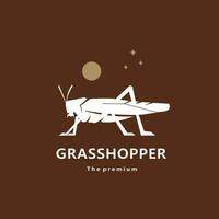 dier grasshoper natuurlijk logo vector icoon silhouet retro hipster