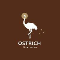 dier struisvogel natuurlijk logo vector icoon silhouet retro hipster