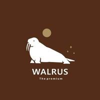 dier walrus natuurlijk logo vector icoon silhouet retro hipster