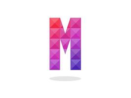 geometrische letter m-logo met perfecte combinatie van rood-blauwe kleuren. vector