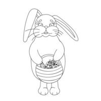 een Pasen konijn tekenfilm konijn Holding een reusachtig Pasen ei illustratie vector