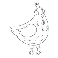 vector ontwerp van een kip in tekening stijl.