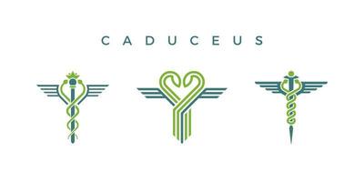 caduceus geneeskunde icon set vector