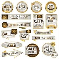 luxe gouden en bruine badges en labels collectie illustratie vector